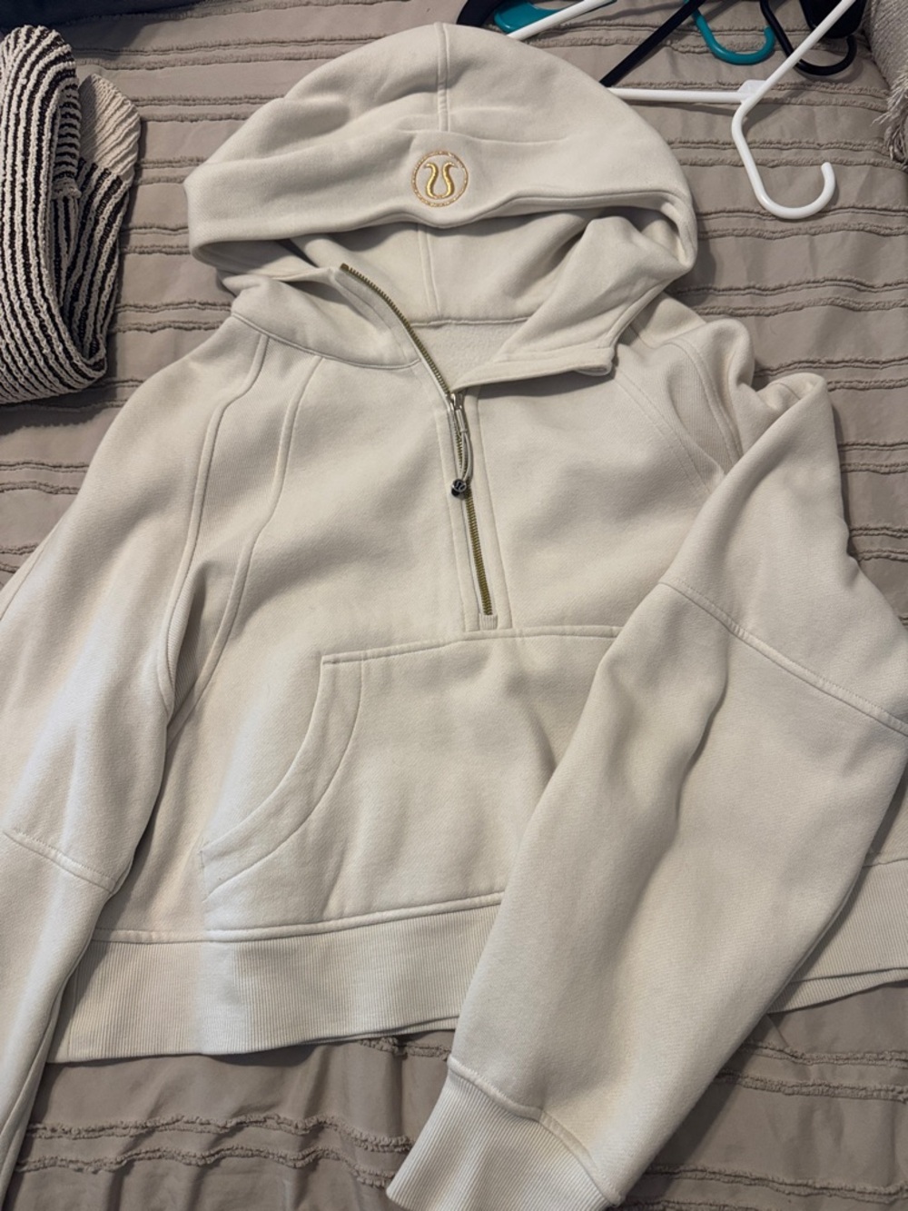lululemon athletica Cream Half-Zip Hooded Pullover